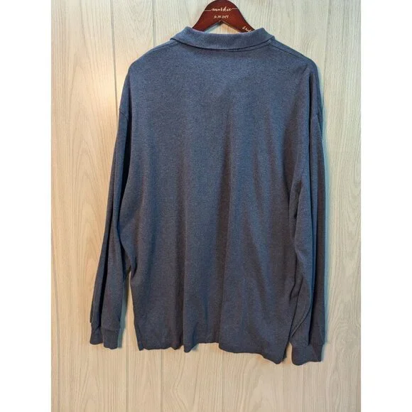 Polo Ralph Lauren Men XL Blue Pony Polo Shirt Collar Long Sleeve Casual Preppy - Picture 3 of 7